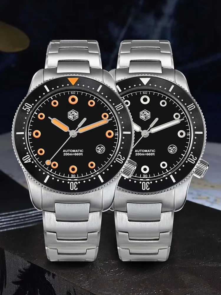 San Martin SN0142 Mechanical Watches YN55 Automatic Movement 39.5mm Men's Watch Sapphire Luminous 200m Waterproof Diver Watch