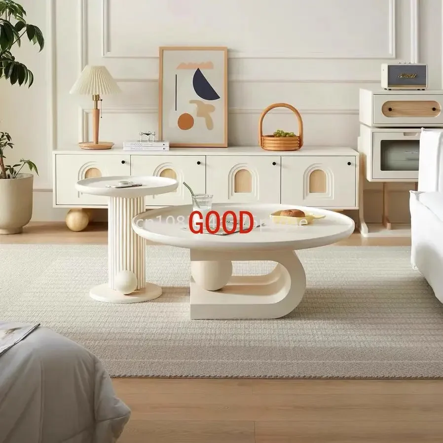 

Modern Simple Cream Style Tea Table Combination Creative Living Room Household Furniture Coffee Table