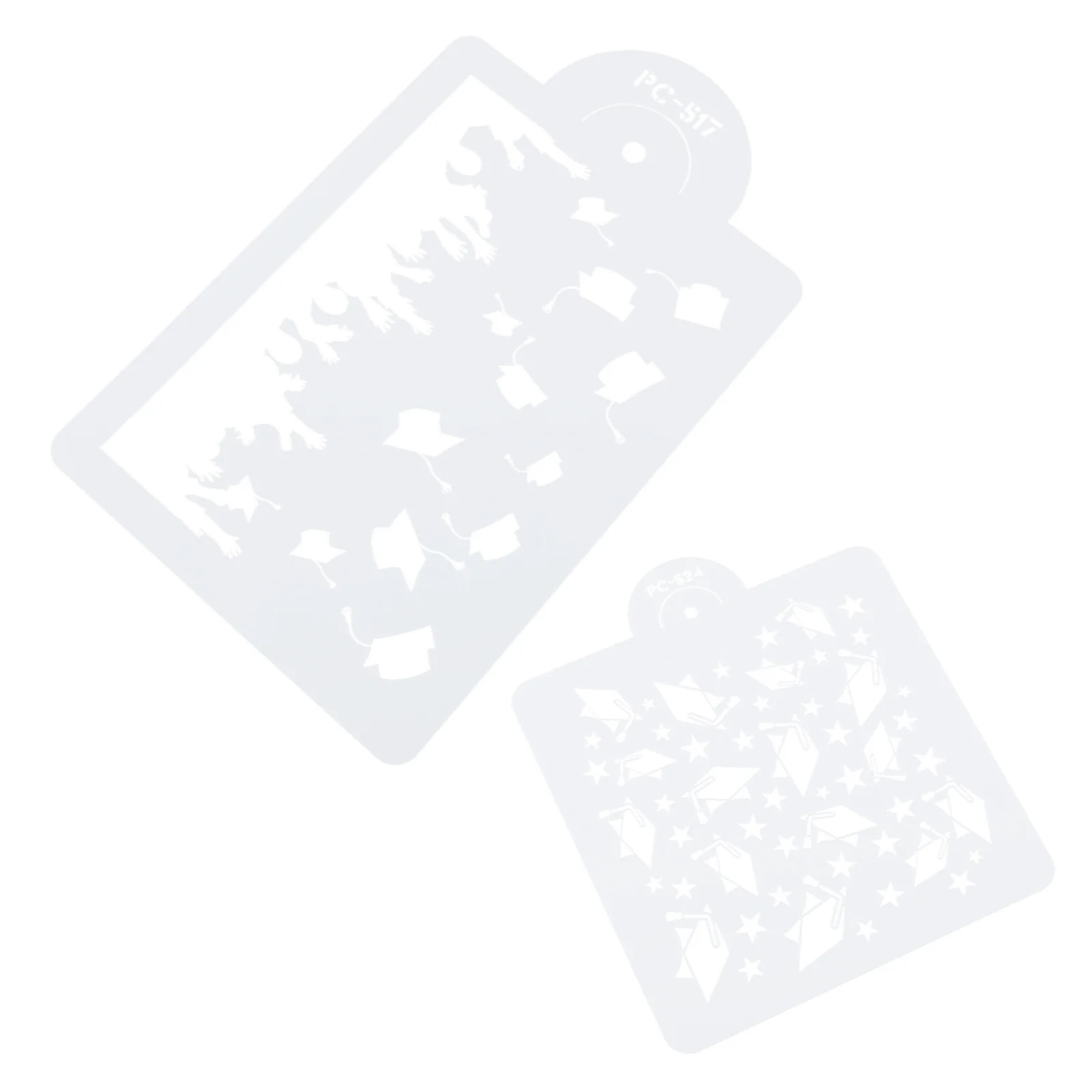 

2Pcs Graduation Cake Stencils Hollow Templates DIY Spray Cake Decoration Stencils Party Supplies Eid Party Supplies