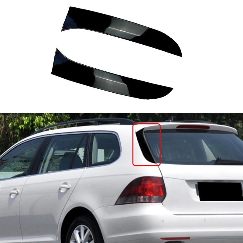 

For Volkswagen VW Golf 6 MK6 Variant Wagon Car Rear Window Side Spoiler ABS Gloss Black Rear Canard Splitter Trim Accessories