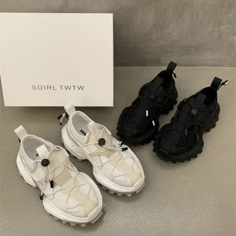 

Женская обувь для папы на платформе Lazy Feet, новинка 2025, дизайн Sense Niche, повседневные спортивные кроссовки, тренд