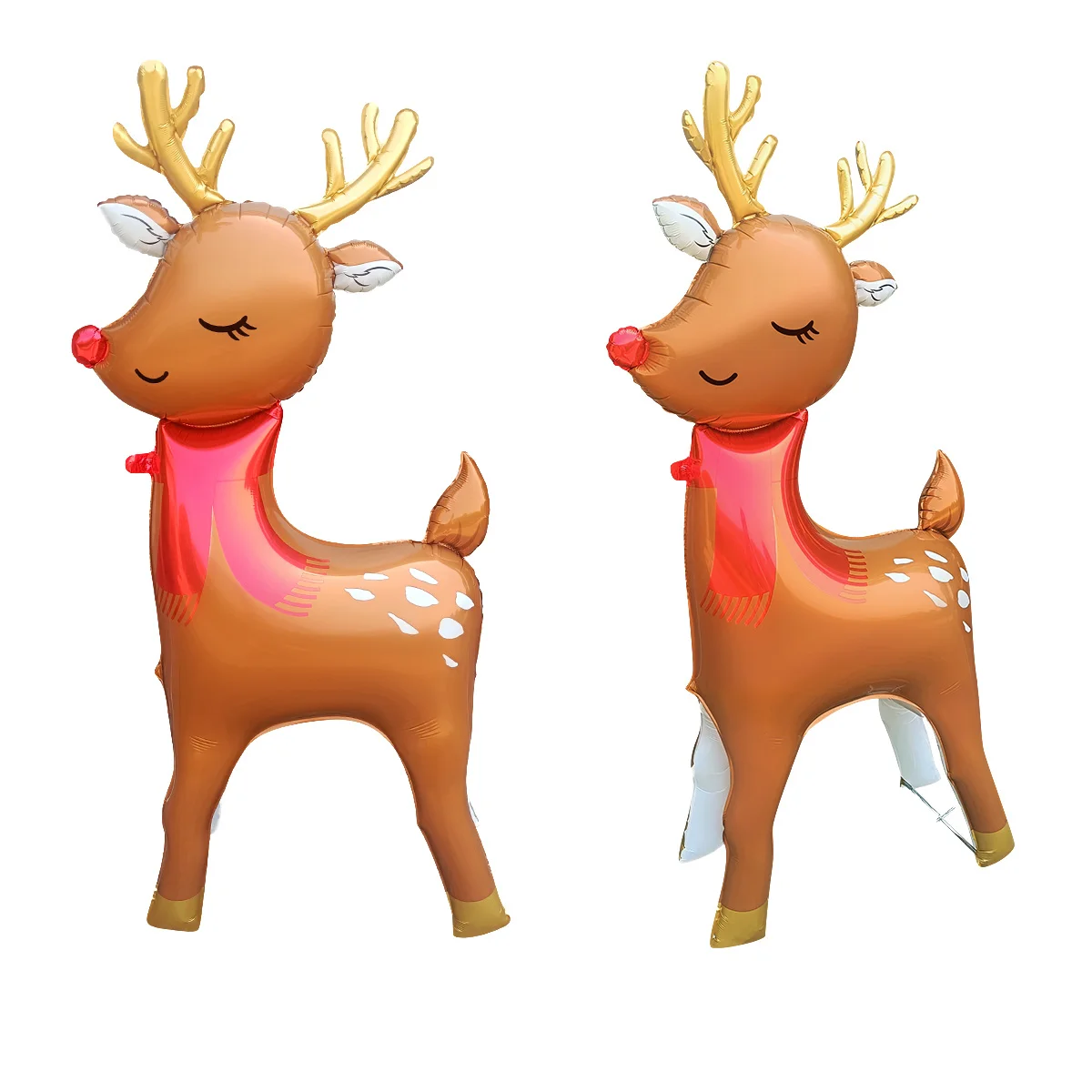 10 قطعة 60 بوصة ثلاثية الأبعاد حامل الأيائل عيد الميلاد قصب شكل احباط بالونات مجموعة ستار كاندي بالون مملوء بالهليوم زينة عيد الميلاد لمتجر المنزل