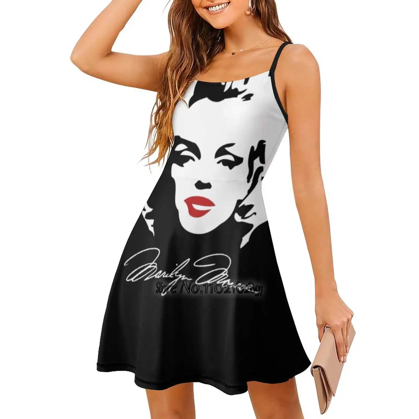 Queen Loose V-Neck Skirt Sexy Short Sleeve Skirt Loose A-Line Dress Light And Breathable Dress Marilyn Monroe Sexy Marilyn