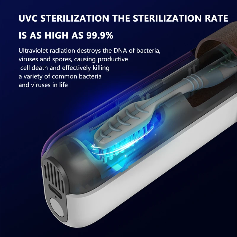 여행용 미니 개인 UV 칫솔 소독제, 충전식 스마트 칫솔 소독제, 새로운 디자인