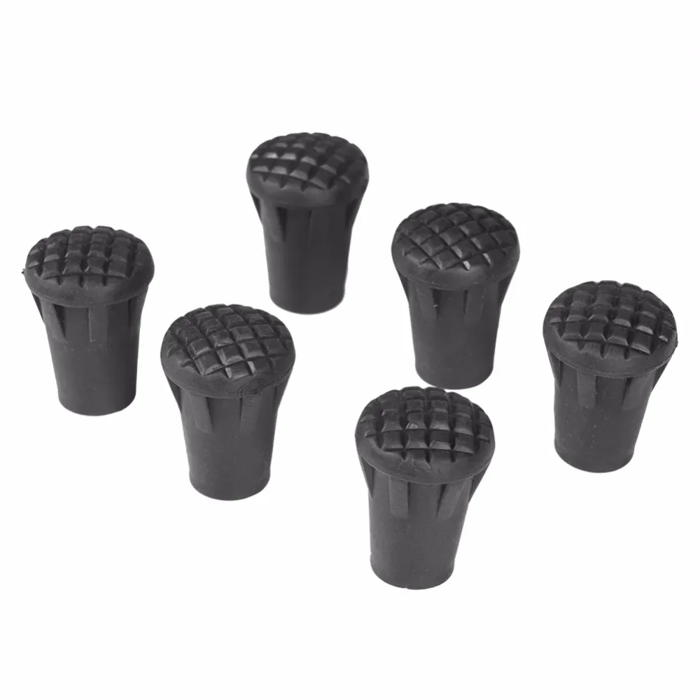 6pcs Walking Pole Stick End Reinforced Rubber Tip End Cap Hammers Trekking Pole Hiking Walking Stick Cane Tip Protectors