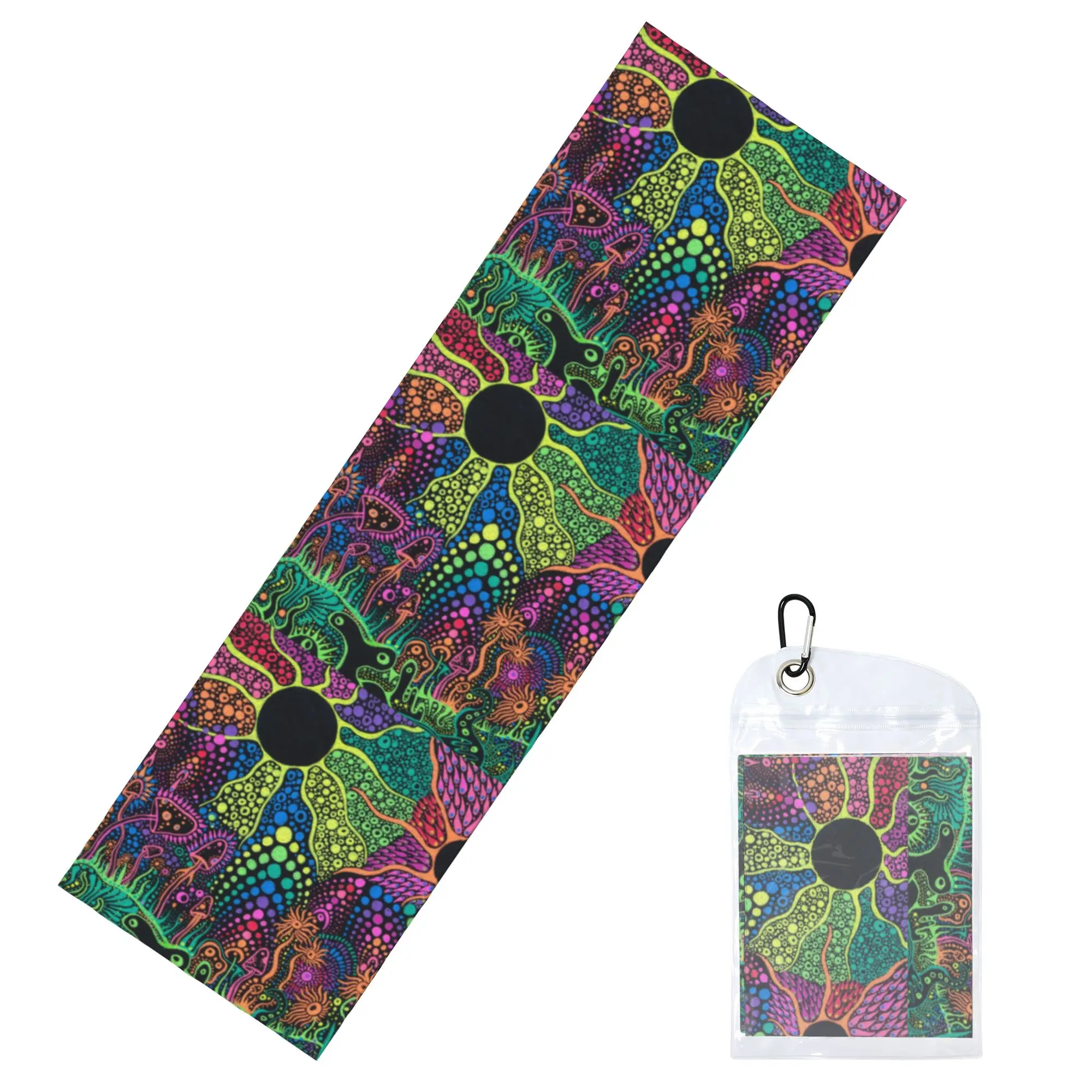 Magic Mushroom Trippy Psychedelic Neon Pastel Goth Cold Exercise Yoga And Fitness Running Outdoor Activities Travelling Towels