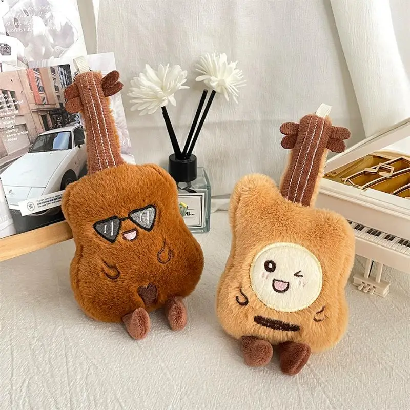 1 Piece Cute Pipa Guitar Plush Toy Keychain Girls Fluffy Soft Violin Doll Backpack Pendant Charms Bag Decoration Gifts