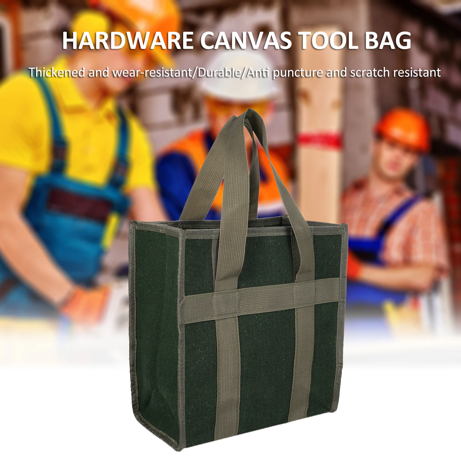 Large Thickened Wear-resistant Maintenance Tool Storage Bag Multifunctional Portable Tool Bag Large Capacity Canvas Bag Green