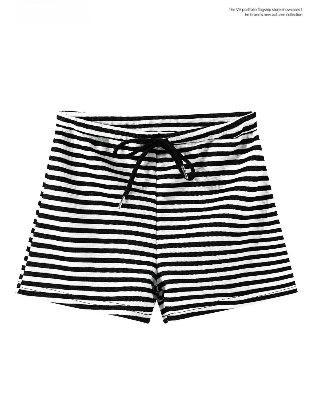 High Waist Slimming Striped Drawstring Base Layer Shorts Women's Summer Tummy Control Butt Lifting Anti-Aging White Small Siz...