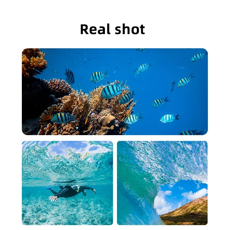 BRDRC Custodia impermeabile per DJI Action 3 4 5 Pro Custodia protettiva per immersioni profonde Touch screen subacqueo Accessori per fotocamere sportive