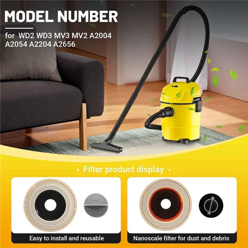 -A94Z Replacement Air Dust Filters Bags For Karcher Vacuum Cleaners Parts Cartridge Hepa Filter Wd2 Wd3 Mv2 Mv3 #6