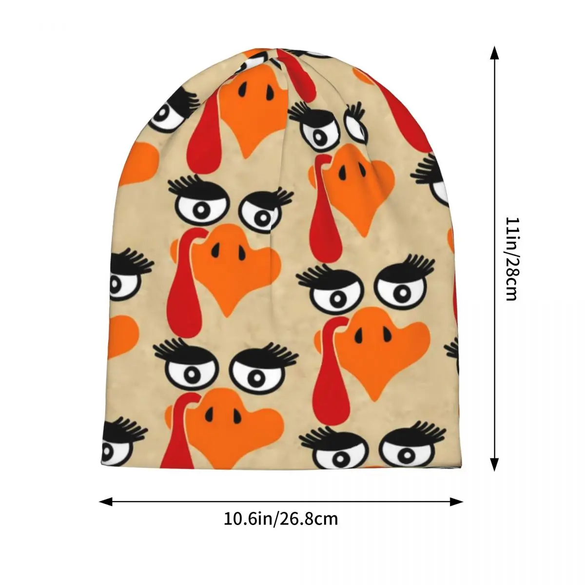 Eyelashs Print Bonnet Hats Turkey Face Knitting Hat Men Women Casual Head Wrap Beanie Hats Spring Kpop Graphic Caps image 3
