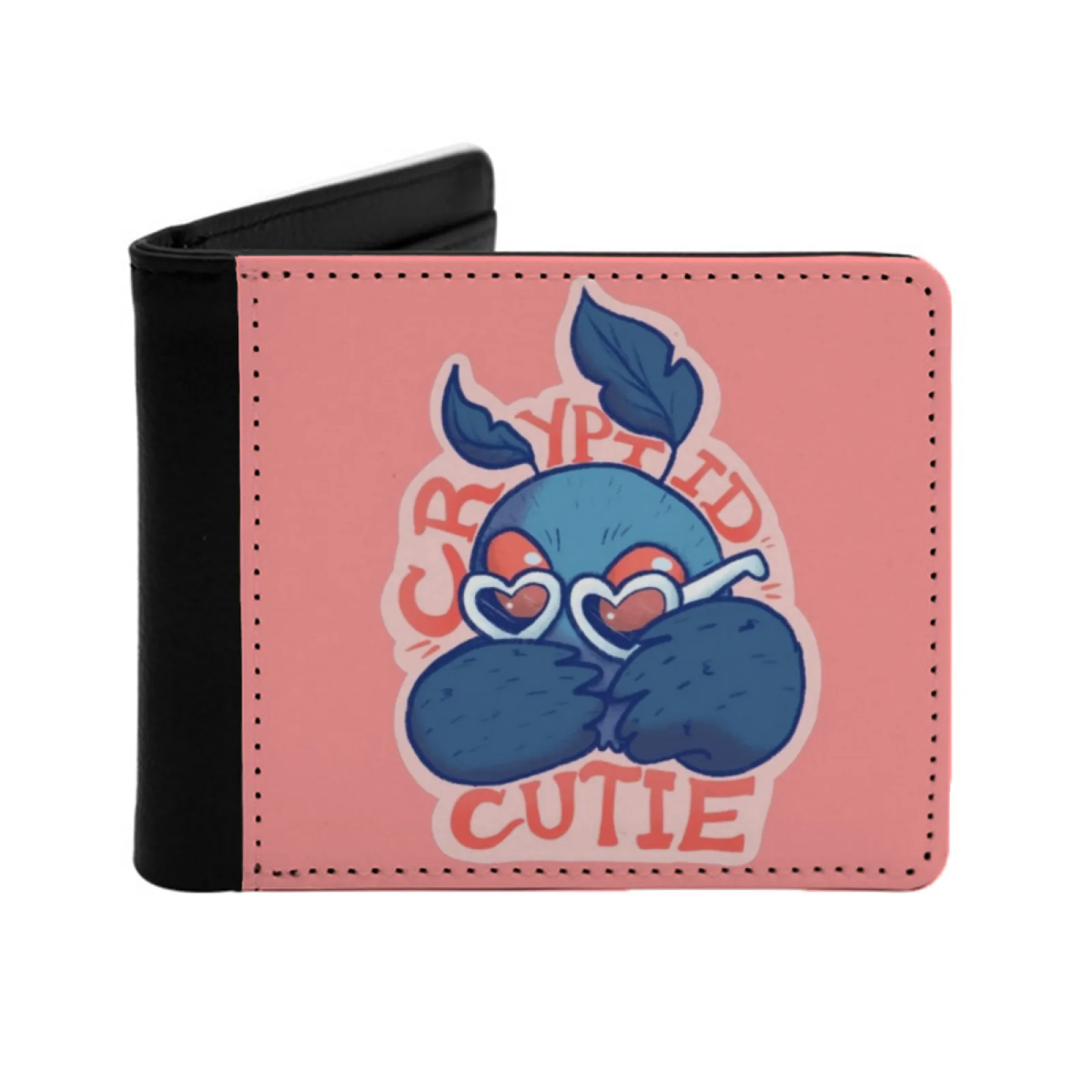

Cryptid Cutie Mothman Illustration Men Wallets Card Man Wallet Short Purse Bi-Fold Personalized Purses Mothman Cryptid Cryptic
