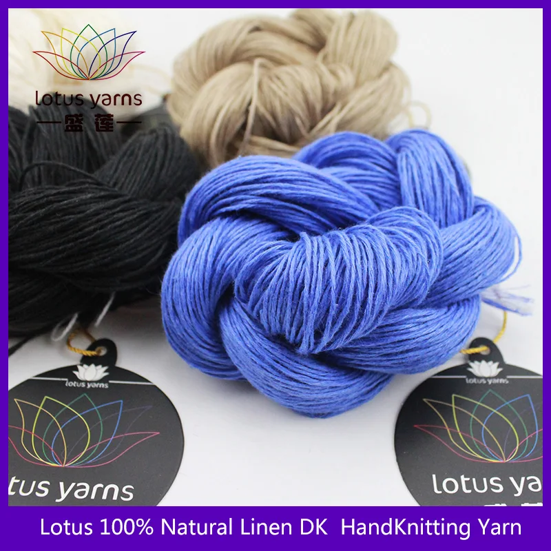 100% Natural Linen DK Weight Hand Knitting Crochet Yarn 50g/Hank for Summer Fashion Garments