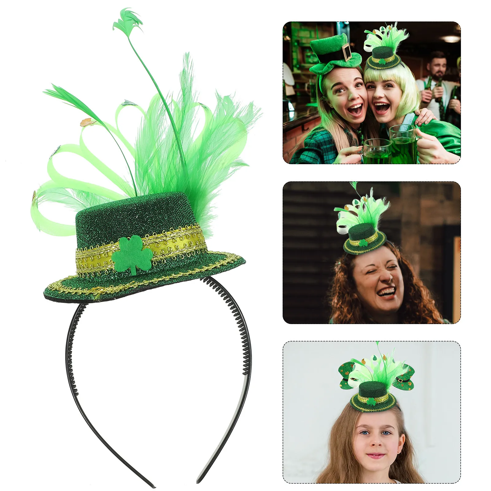 

Headband Lightweight Comfortable St Patricks Day Hair Hoop Shamrock Festival Party Decoration Women Hair Accessories