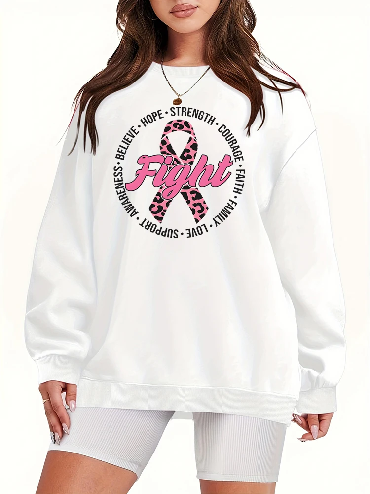 الوعي بسرطان الثدي الخريف البلوز المرأة مكافحة سرطان الثدي ليوبارد طباعة الكلاسيكية هوديي السرطان الشريط طباعة بلوزات