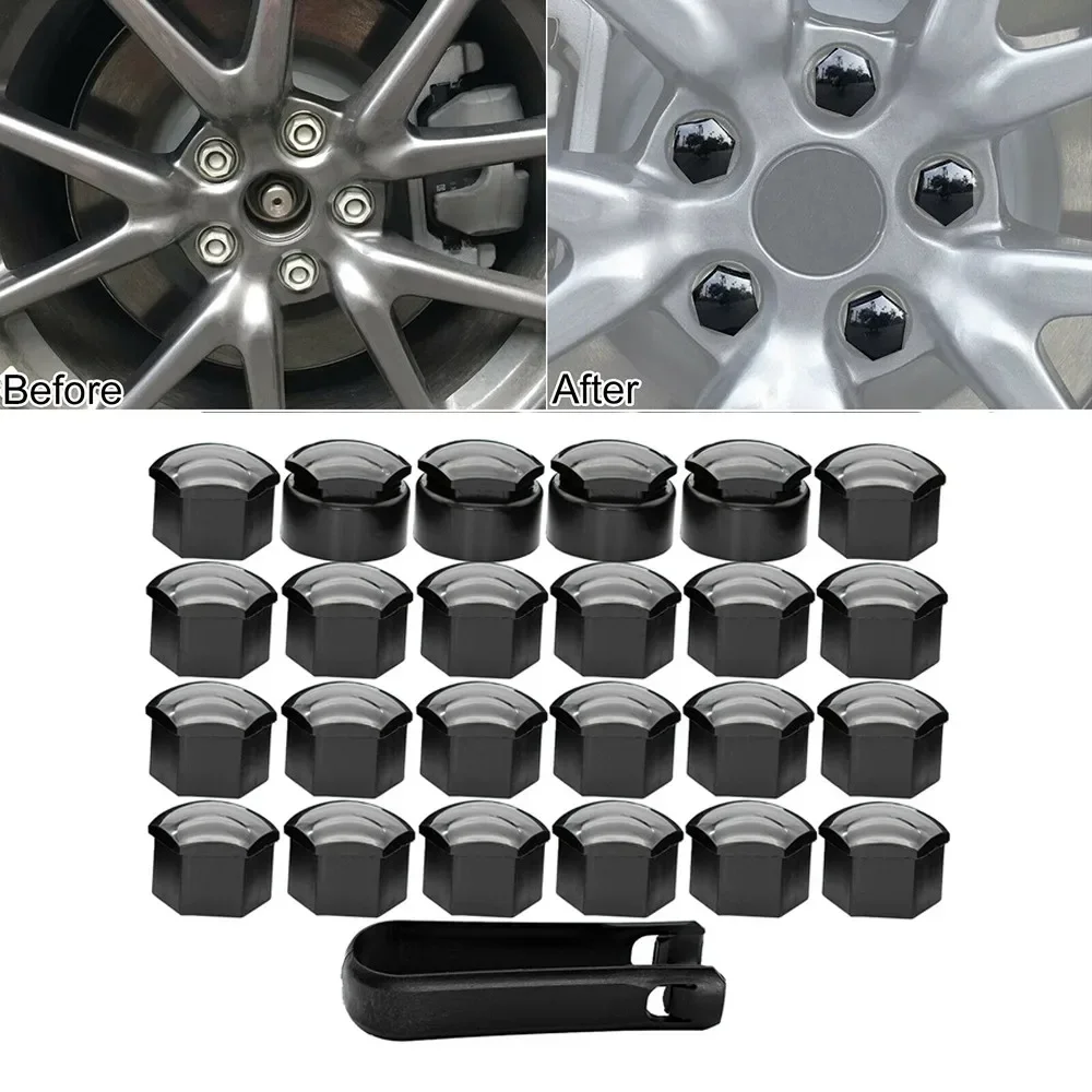 Sets 17mm Wheel Nut Bolt Trims Studs Cover Black Anti Theft Protecting Cap Screws Plugs For Opel For BMW Exterior Decorations