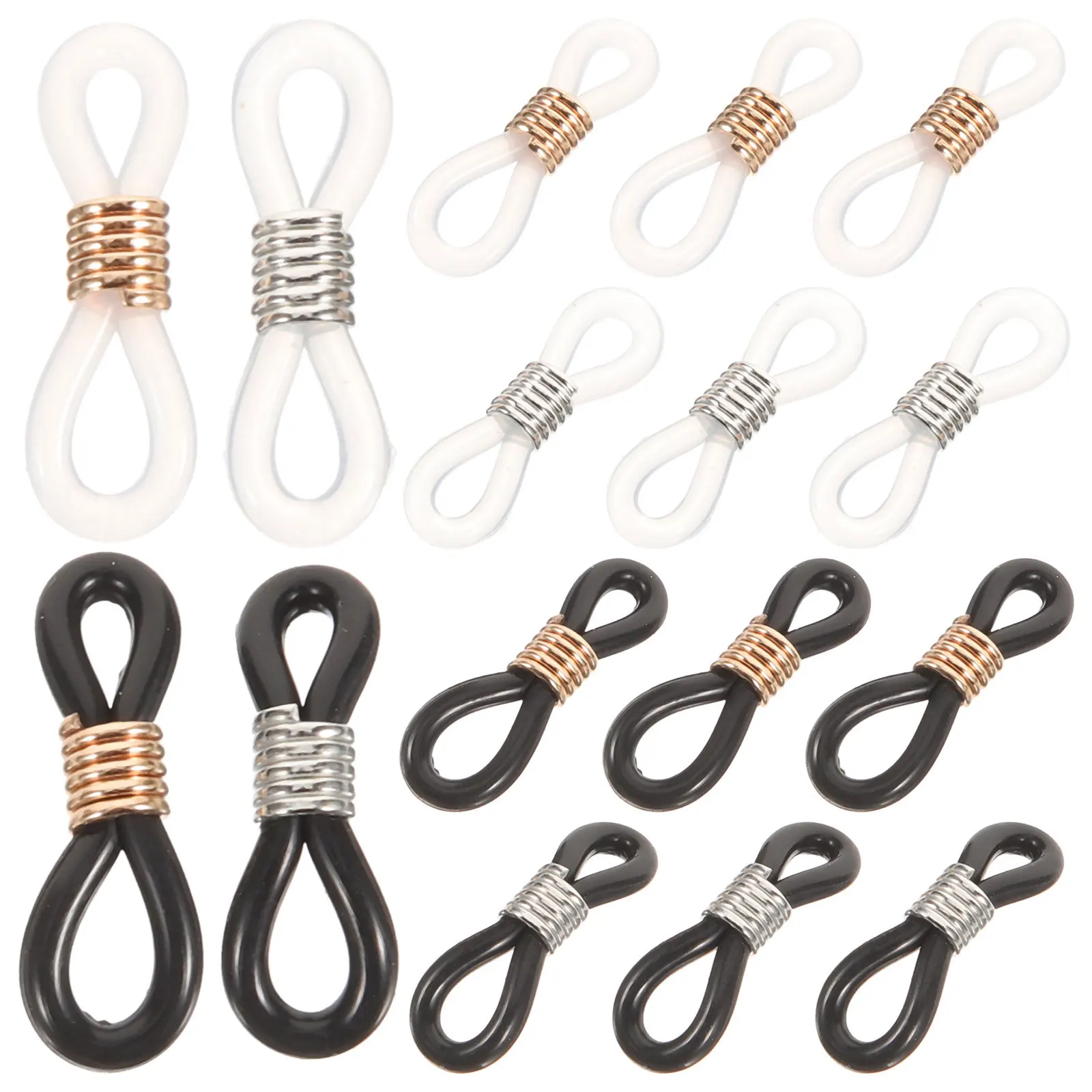 

120Pcs Eyeglass Chain Ends Adjustable Silicone Anti-Slip Eyeglasses Retainer Connector Cord Holder Strap for Glasses Chain
