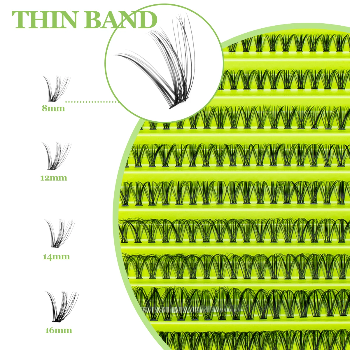 200 stuks gemengde lengte valse wimpers set 8-16 mm natuurlijk dun en dik herbruikbaar voor beginners wimperextensions met bond en afdichting