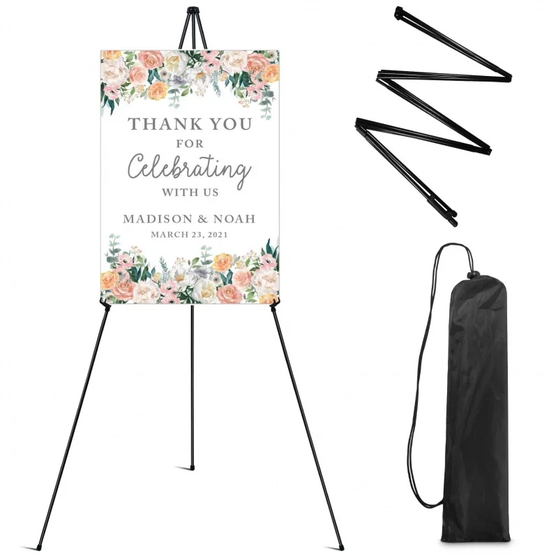 

customized.Easel Stand Wedding Sign,Folding Easels Display,Metal Telescoping Arts Stand,Lightweight Instant Poster Stand