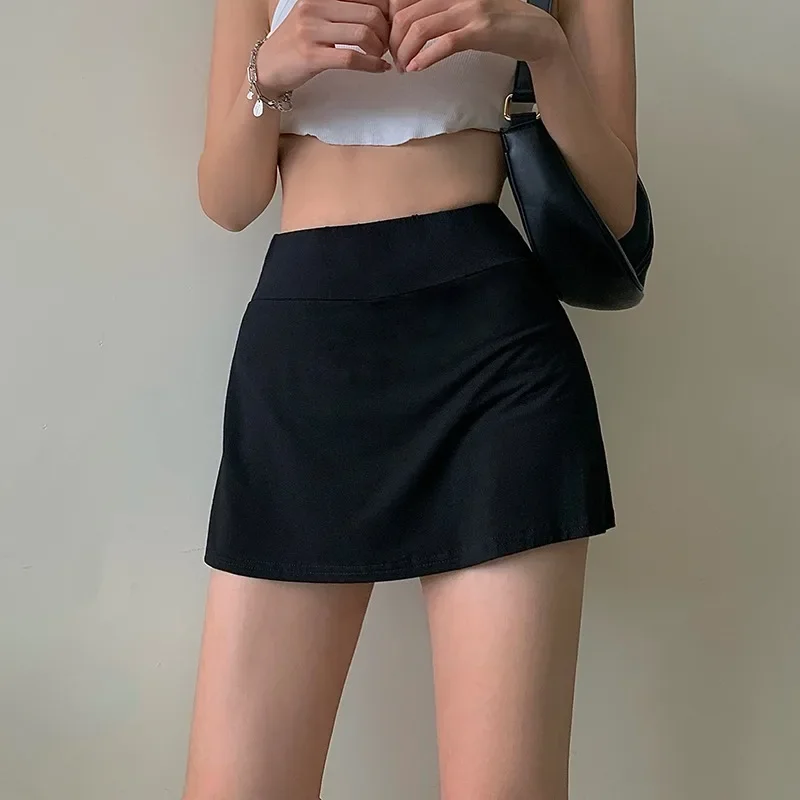 

New Fashion Tennis Skirt Women High Waist Sexy Girl Tight Bag Hip Short Skirt Summer Sports Culottes Split A-line Mini Skirt Y2K