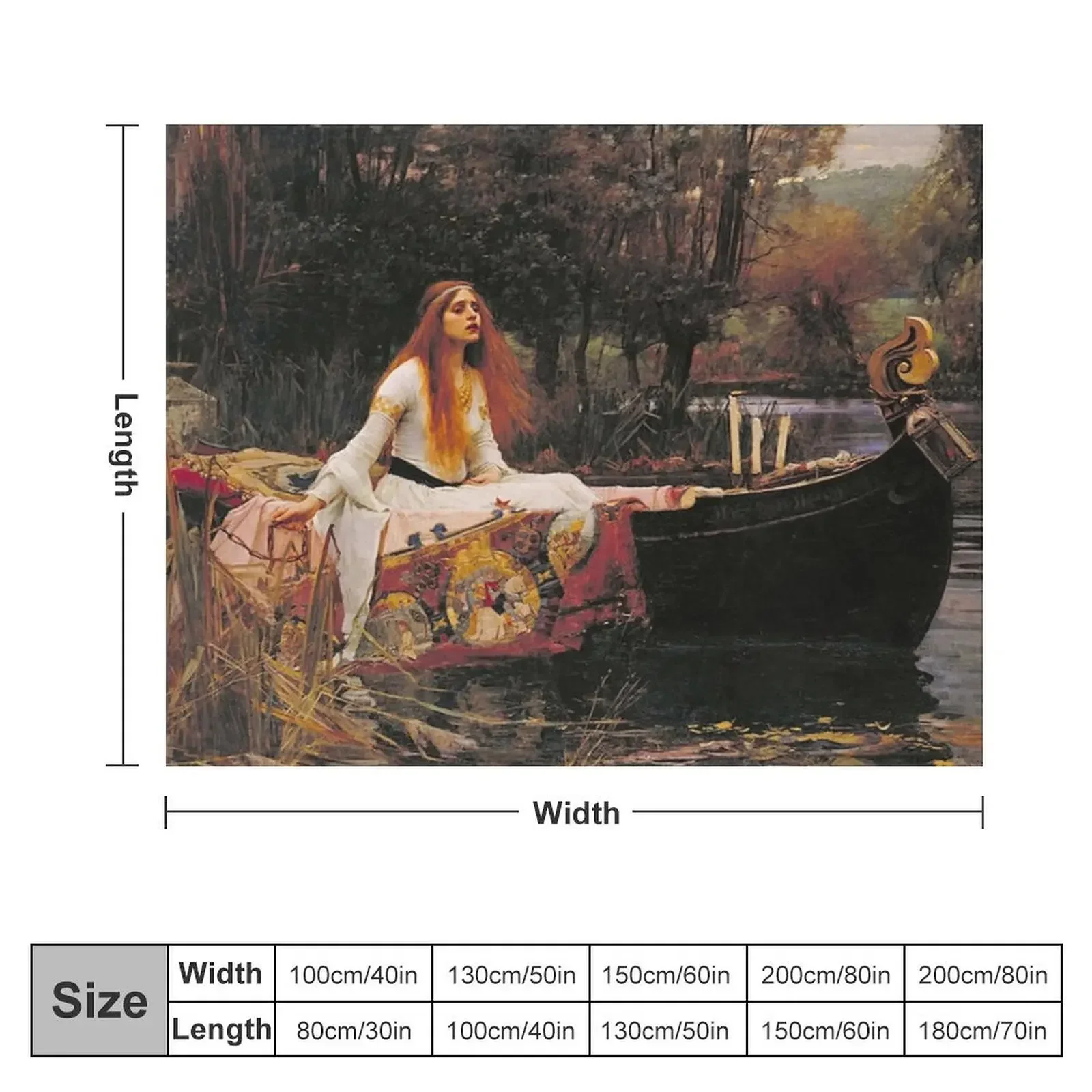 THE LADY OF SHALLOT - WATERHOUSE Throw Blanket Sofa Soft Plush Plaid Bed covers Luxury Designer Blankets