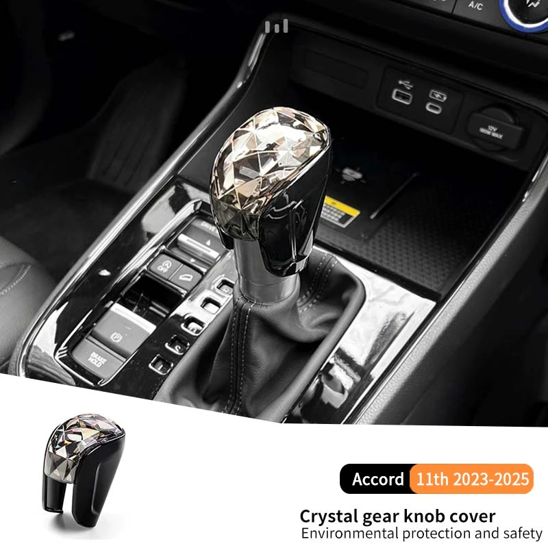 

For Accord 11th 2023-2025 Car Central Control Crystal Gear Lever Cover Waterproof Protective Case Scratch Wear resistant