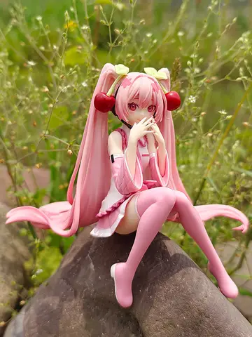 New Hatsune Miku Anime figure Pink dress PVC model action toys Cherry pink cherry blossom decoration collect gifts