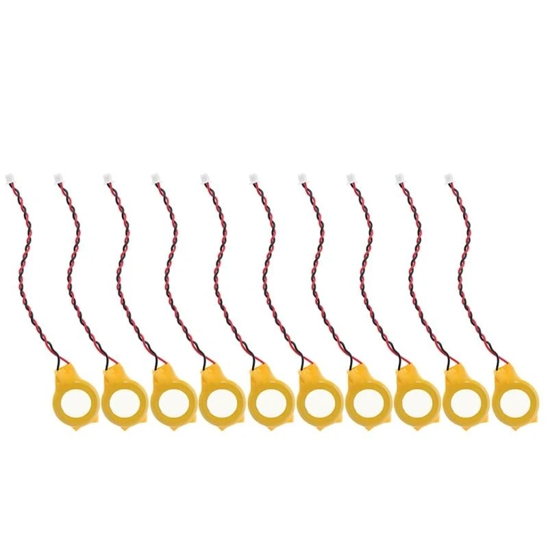 K43B 10PCS/LOT CR2032 2032 Батарея с проволокой 2PIN ноутбук Materboard Bios CMOS
