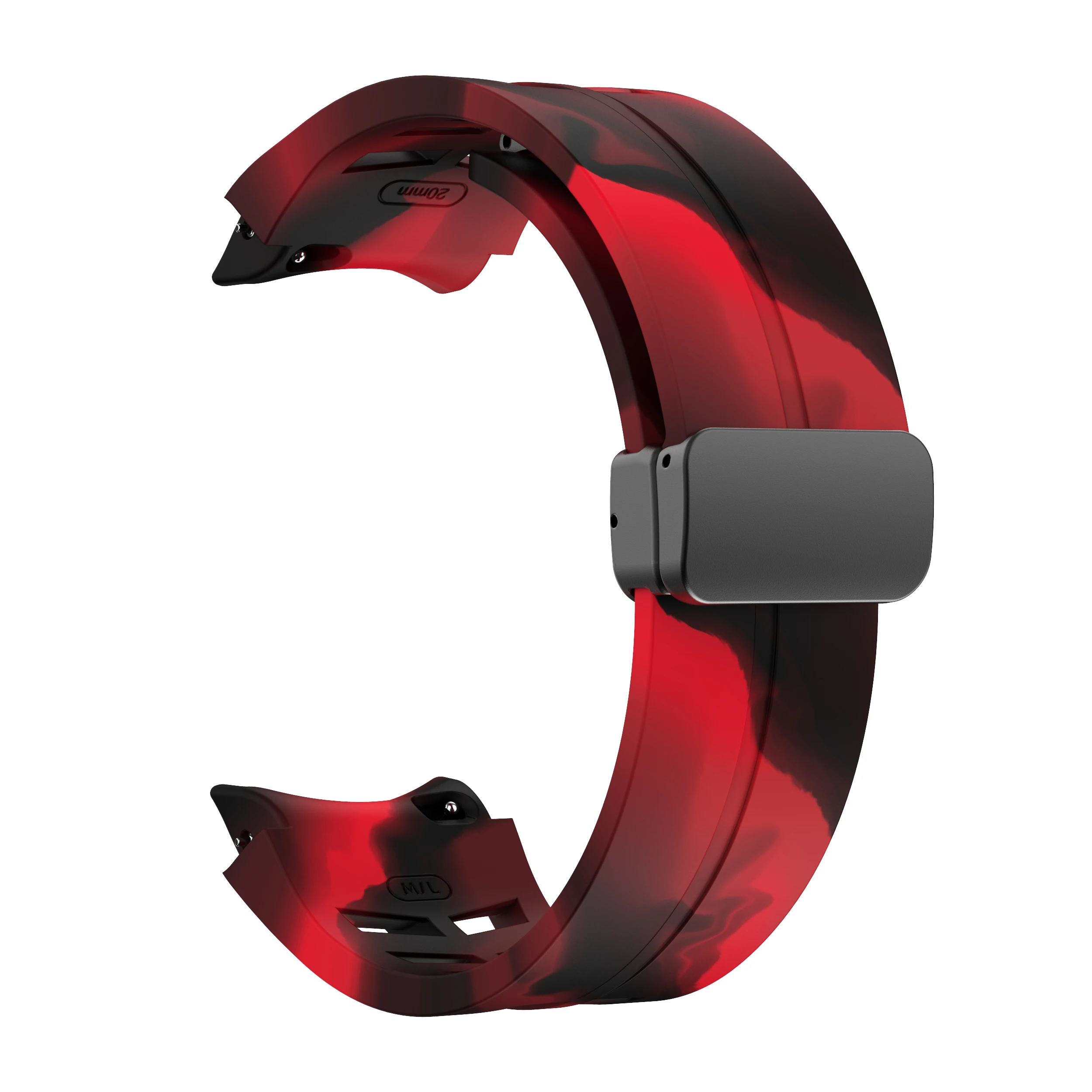 Armband für Samsung Galaxy Uhr 7 40mm 44mm atmungsaktive schwarz-rote Tarnung für Galaxien uhr fe 40mm 4 5 6 Magnetband