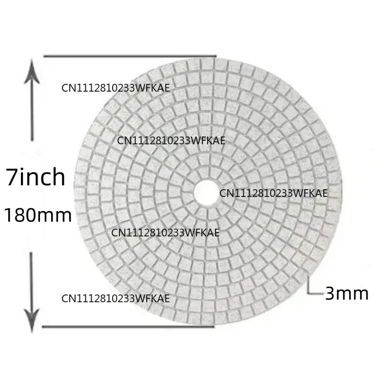 1PC 7 Inch 180mm Diamond Polishing Pad Grit 30-3000 for Granite Stone Concrete Marble Wet Polishing Use Grinding Discs