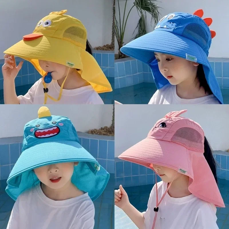 Kids Boy Girl Travel Flap Cap for ChildrenChildren Sun Hat Summer Kids Outdoor Neck Ear Cover Anti UV Protection Beach Caps