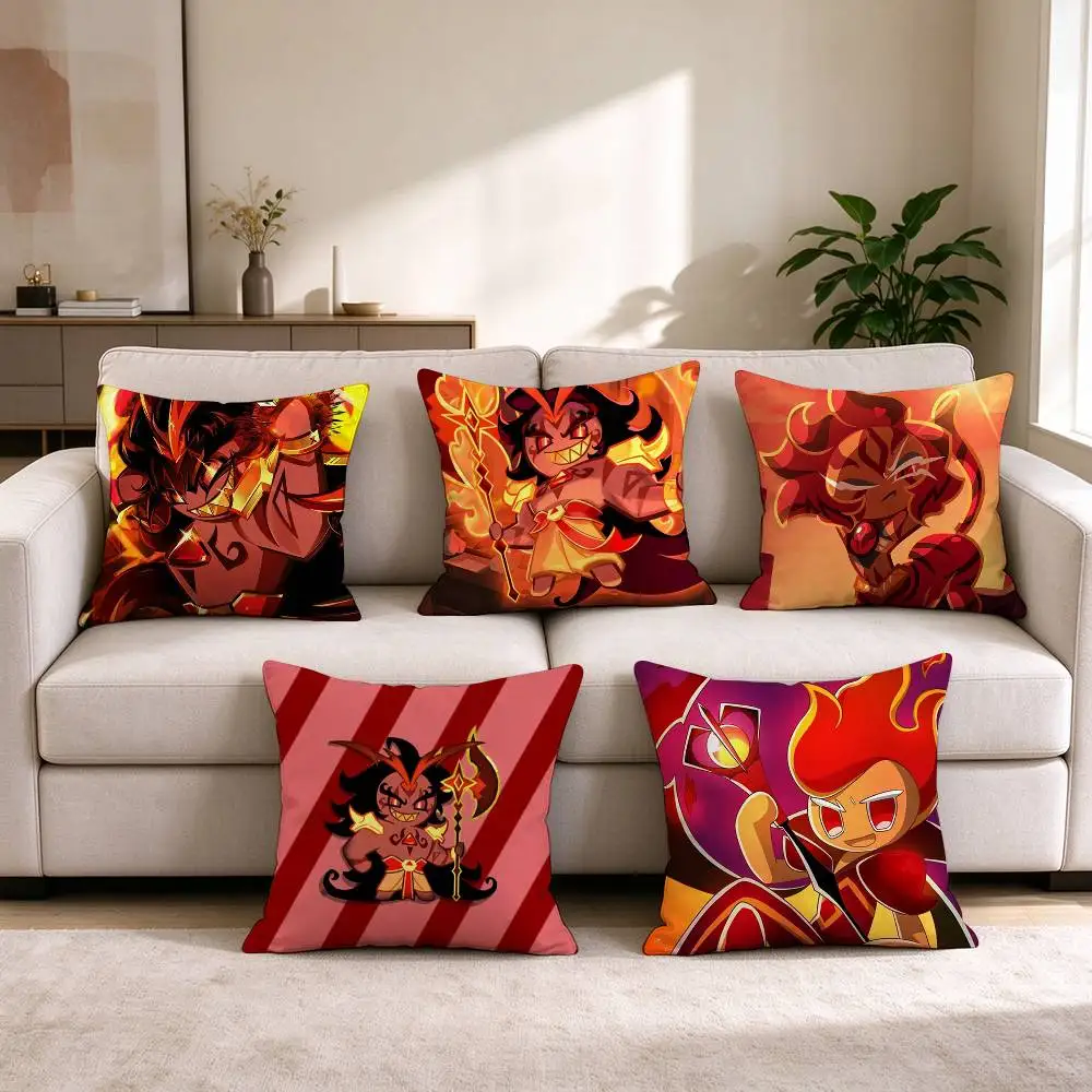 C-Cookie Run Kingdom Burning Spice Cookie  Square Double-Sided printed Pillow Case Bedroom Bedside Pillow Sofa Cushion Cover