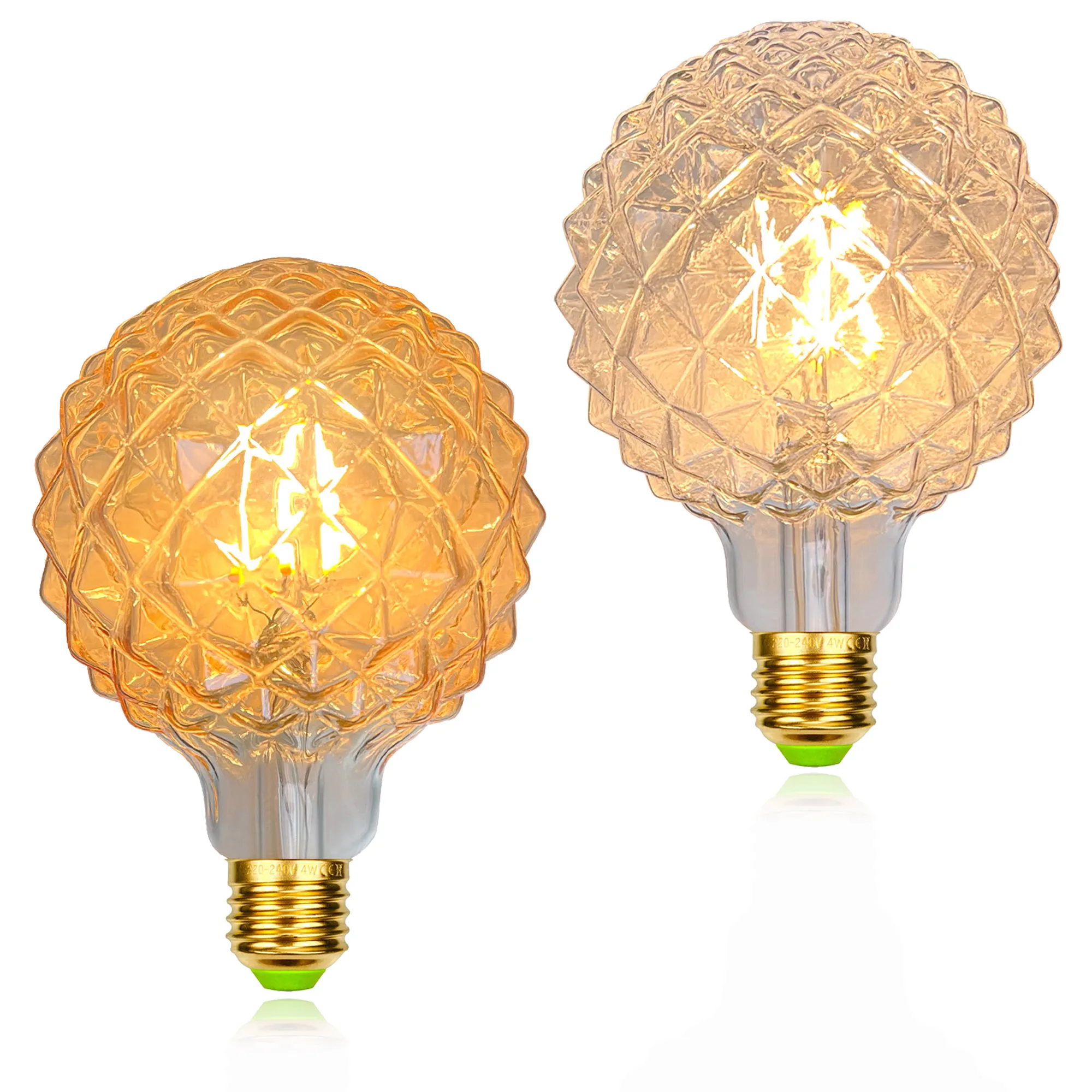 TIANFAN Edison Led Bulb G95 Pineapple 4W 2700Kelvin Warmth Glow 40W Equally 110V 220V Specialty Decorative Light Bulb