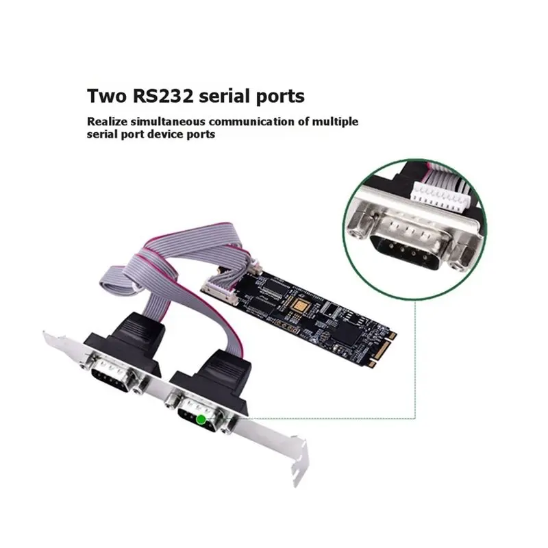 M.2 B+M Key RS232 Serial Card Low Profile Mini COM Port Adapter For POS Router Embedded Device