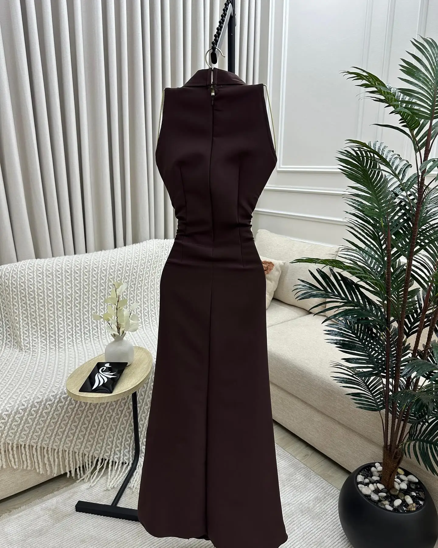 Customized Temperament Mermaid Halter Evening Dresses Graceful Flowers Pleats Jersey Photo Color Vestido De Festa Robe de soirée