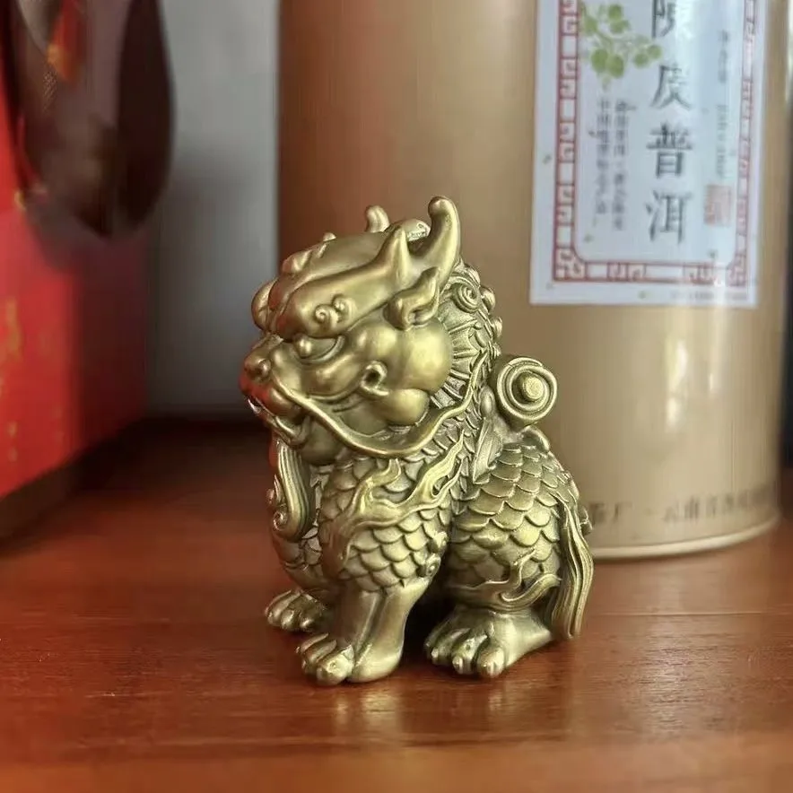 Qilin Desktop Small Ornament Study Room Paperweight Creative Arts Handheld Tea Pet Men's Gift-X