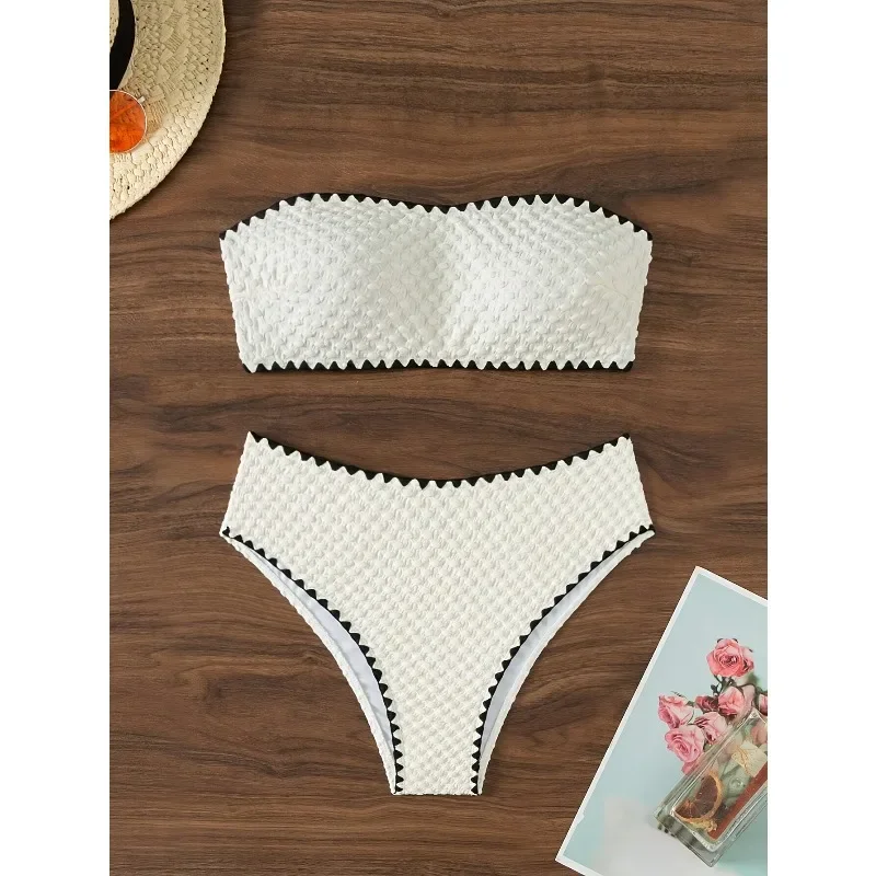 

New split sexy bikini solid color high waist lace bud design women's swimsuitDV