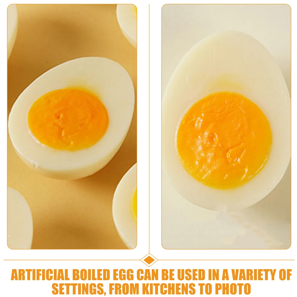 4 Stück gefälschte Eier Neuheit künstliche Lebensmittelmodelle gekochtes Ei Fotografie Requisiten gekochtes Ei Modell künstliche Ei Requisiten