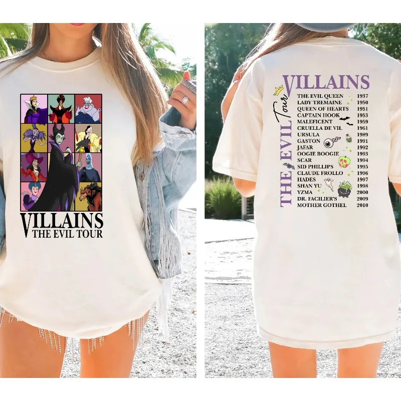 

Villains The Evil Tour T-Shirt Halloween Evil Queen Shirt Maleficent Tee Disneyland Girl Trip Shirt Halloween Witch