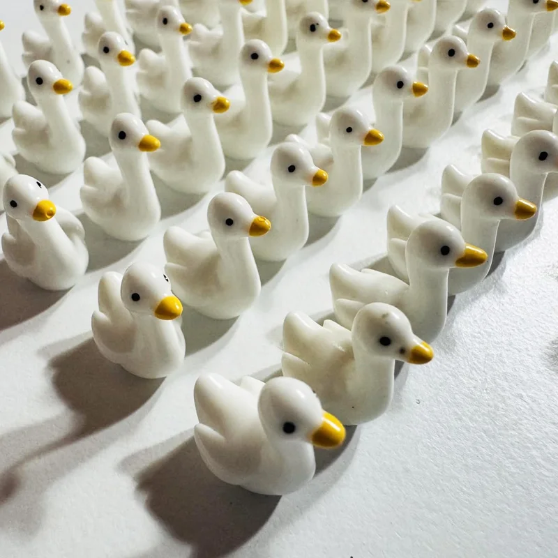 5/10Pcs Mini Goose Resin Animals Figures, Goose Statue Desk Decor Miniature Figurines for DIY Craft Micro Landscape Ornament