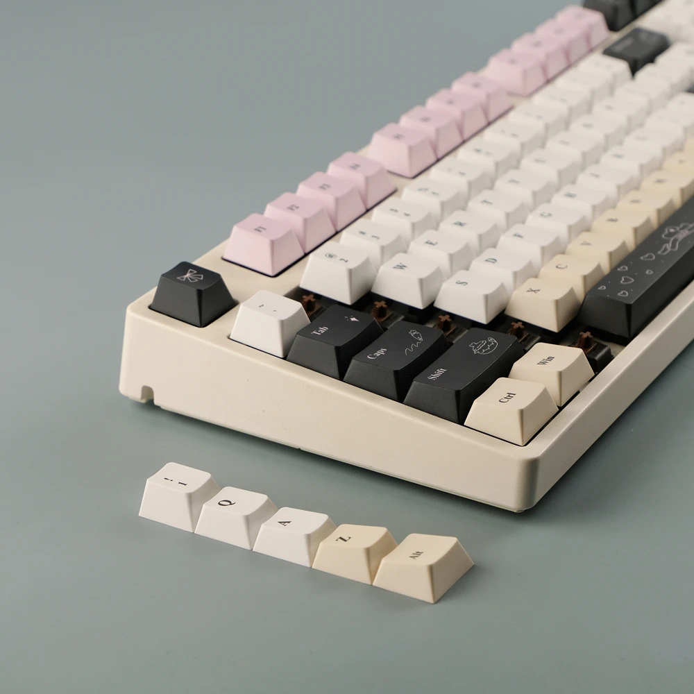 Imagem -05 - Ice Cream Keycap Grupo 143 Chaves Pbt Conjuntos Lightproof Perfil Cereja Tintura Subbed Iso Enter para Cherry mx Switches Teclado Mecânico