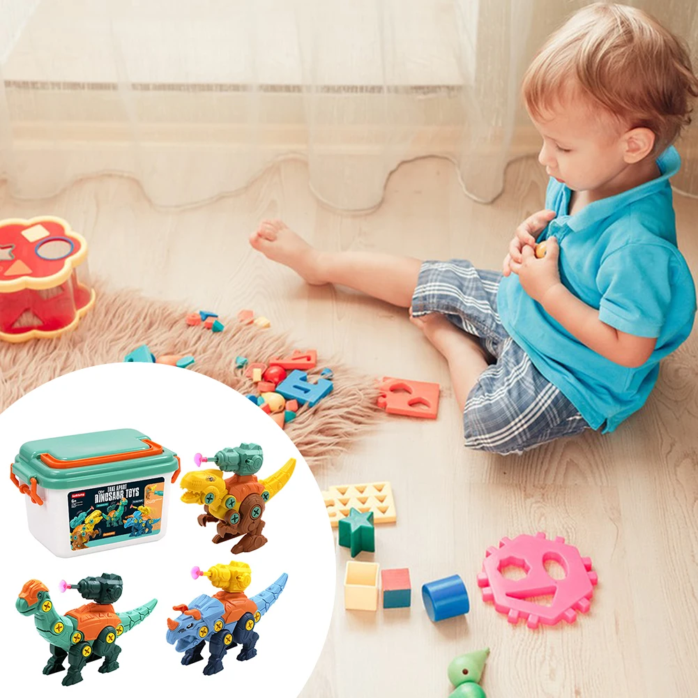 Zerlegen Sie Dinosaurier-Spielzeug mit Aufbewahrungsbox, pädagogisches Logik-Übungsspielzeug, Geschenk für Geburtstag, Weihnachten