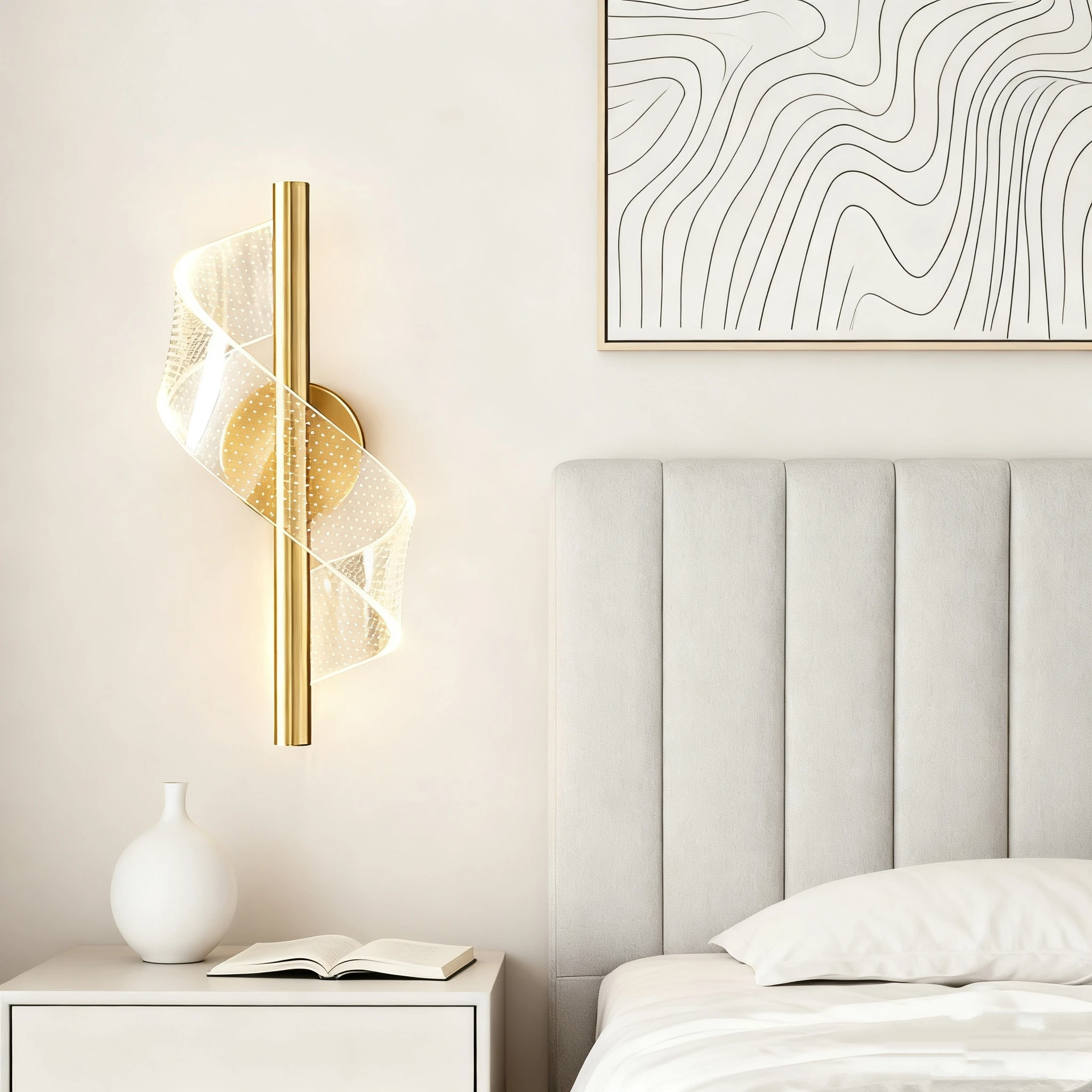 Minimalist Bedside LED Wall Lamp Indoor Lighting For Bedroom Bedside Parlor Background Wall Light Modern Indoor Decor Sconce