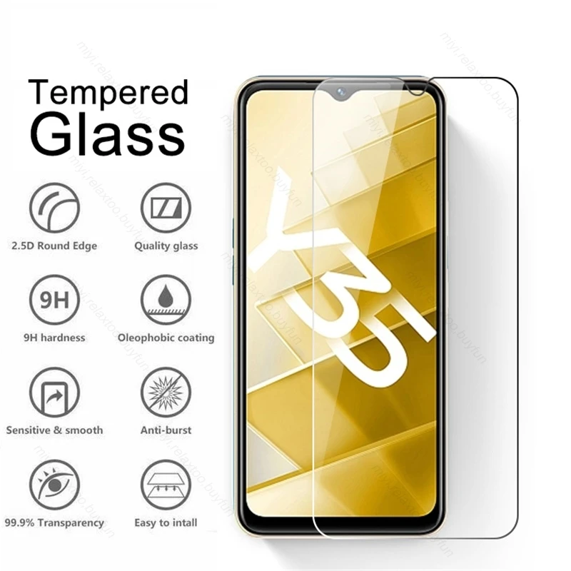 2PCS Tempered Glass For Vivo Y35 2022 Protective Glass On VivoY35 Y 35 35Y 4G 6.58