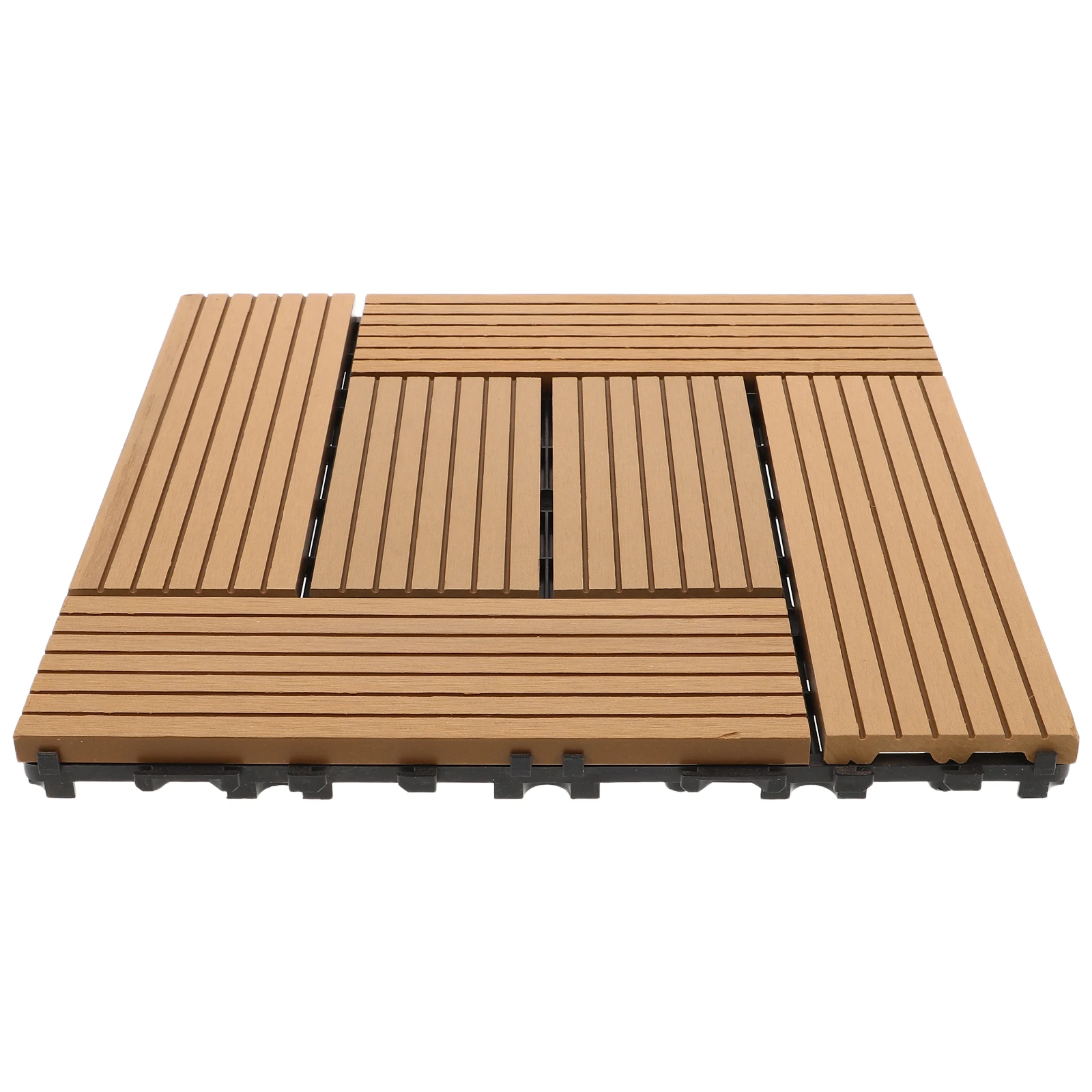 

Realistic Wood Texture Deck Tiles Slip Resistant Wear Resistant Weatherproof Interlocking Porch Garden Flooring Easy for Balcony