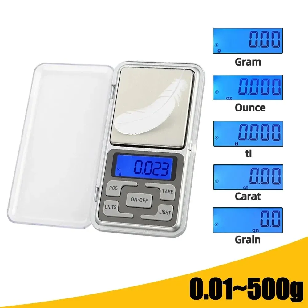 Jewelry Scales Weight Diamond Balance Kitchen Weighing Digital Pocket Mini Scale Bathroom 0.01g 500g