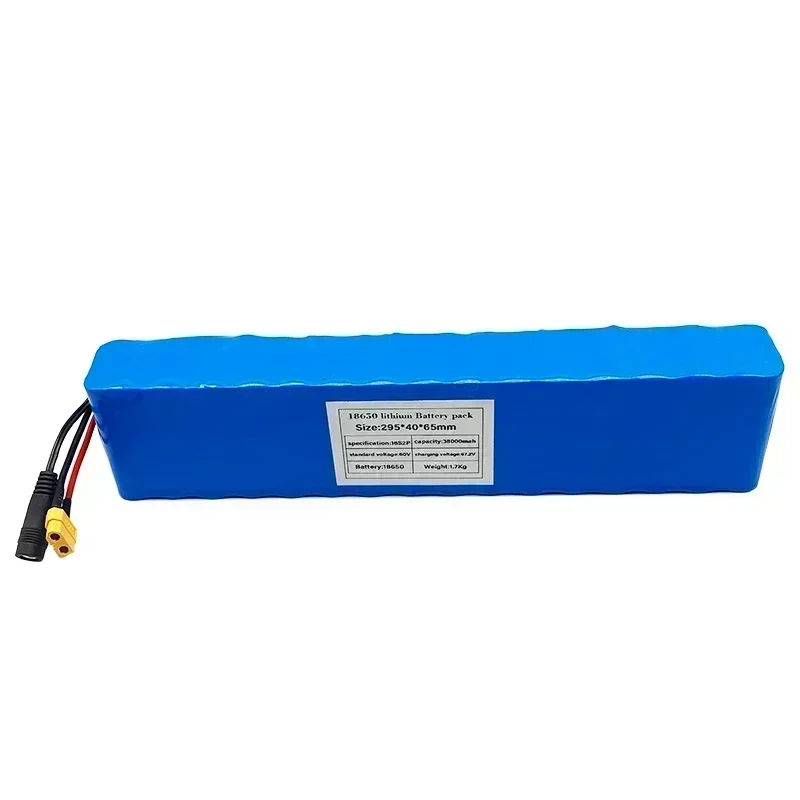 60V 16S2P 18650 lithium-ion battery pack 67.2V 38000mAh electric scooter with BMS 1000W BMS XT60/T plug and charger