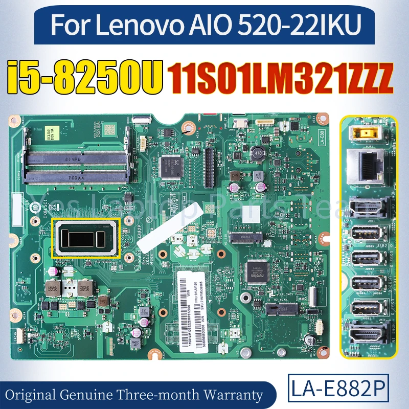 

DCA30 LA-E882P For Lenovo AIO 520-22IKU Mainboard 11S01LM321ZZZ SR3LA i5-8250U 100％ Tested All-in-one Laptop Motherboard