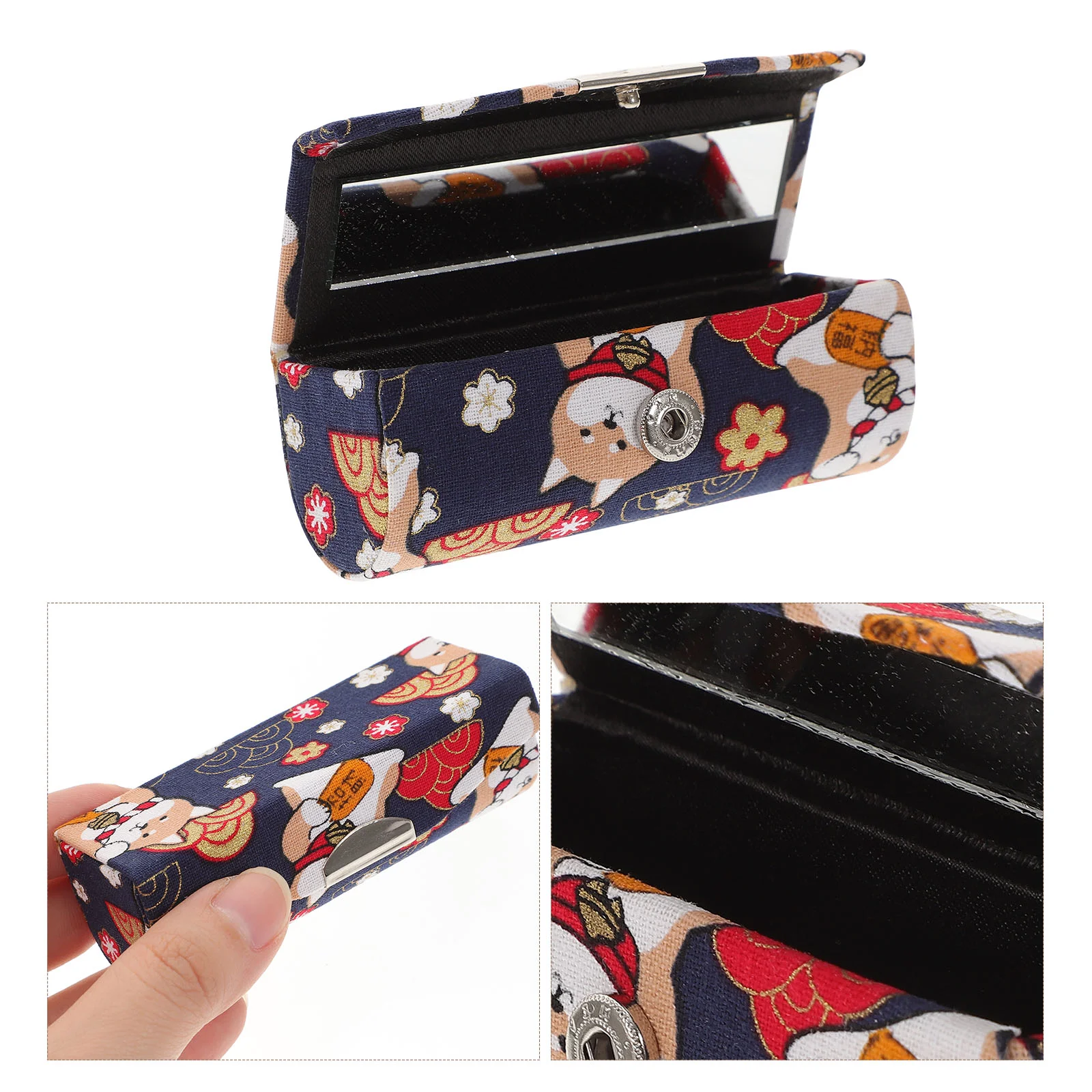 Containers Lipstick Box Case for Woman Small Wallet Pocket Holder Blue Single Girl